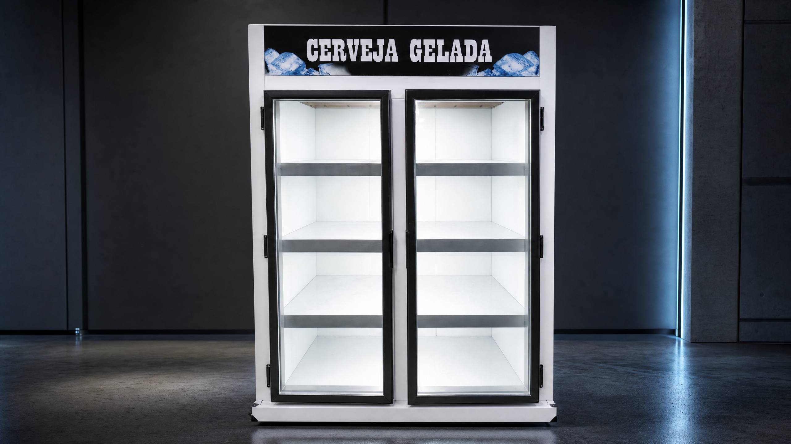 Cervejeira Dupla de Vidro POWERTEC em apresentação premium de catálogo industrial