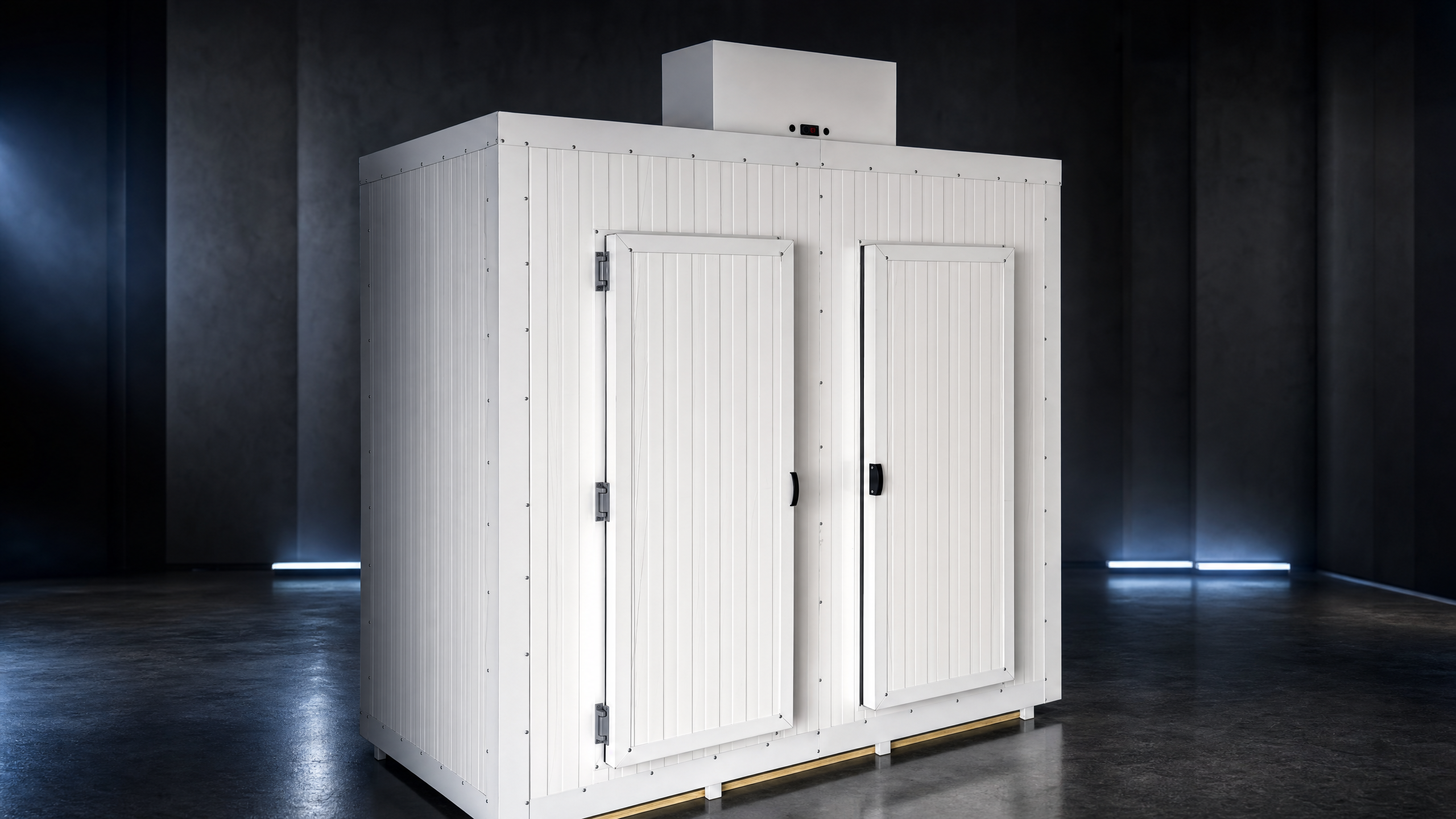 Câmara Fria Dupla POWERTEC em apresentação premium de catálogo industrial